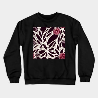Vintage Floral Cottagecore  Romantic Flower Peony Design Black and White with Pink Crewneck Sweatshirt